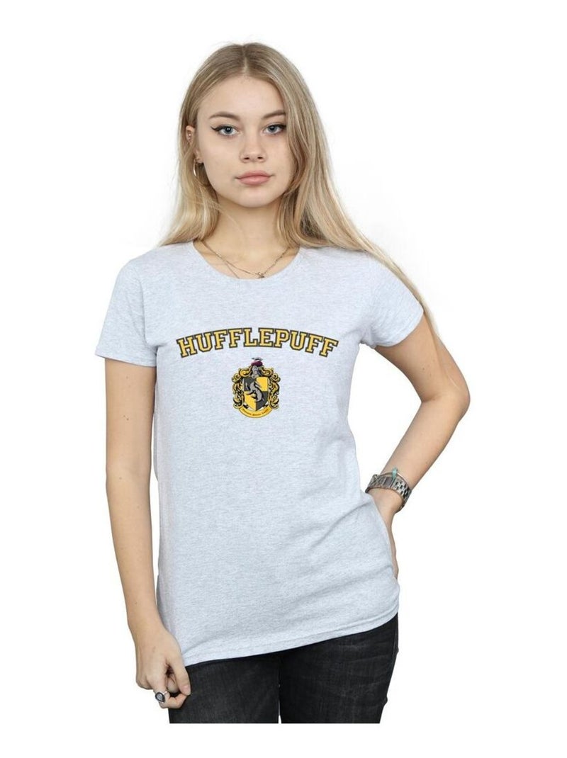 Harry Potter - T-shirt HUFFLEPUFF Gris chiné - Kiabi