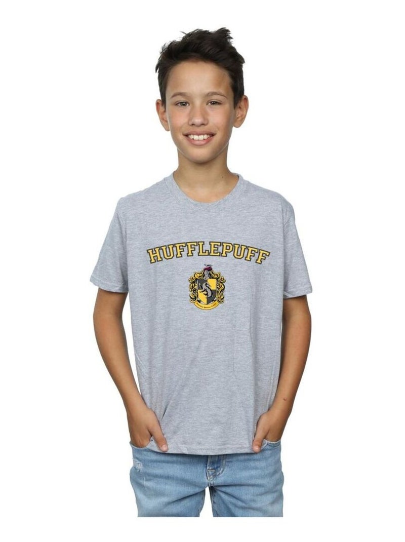 Harry Potter - T-shirt HUFFLEPUFF Gris chiné - Kiabi