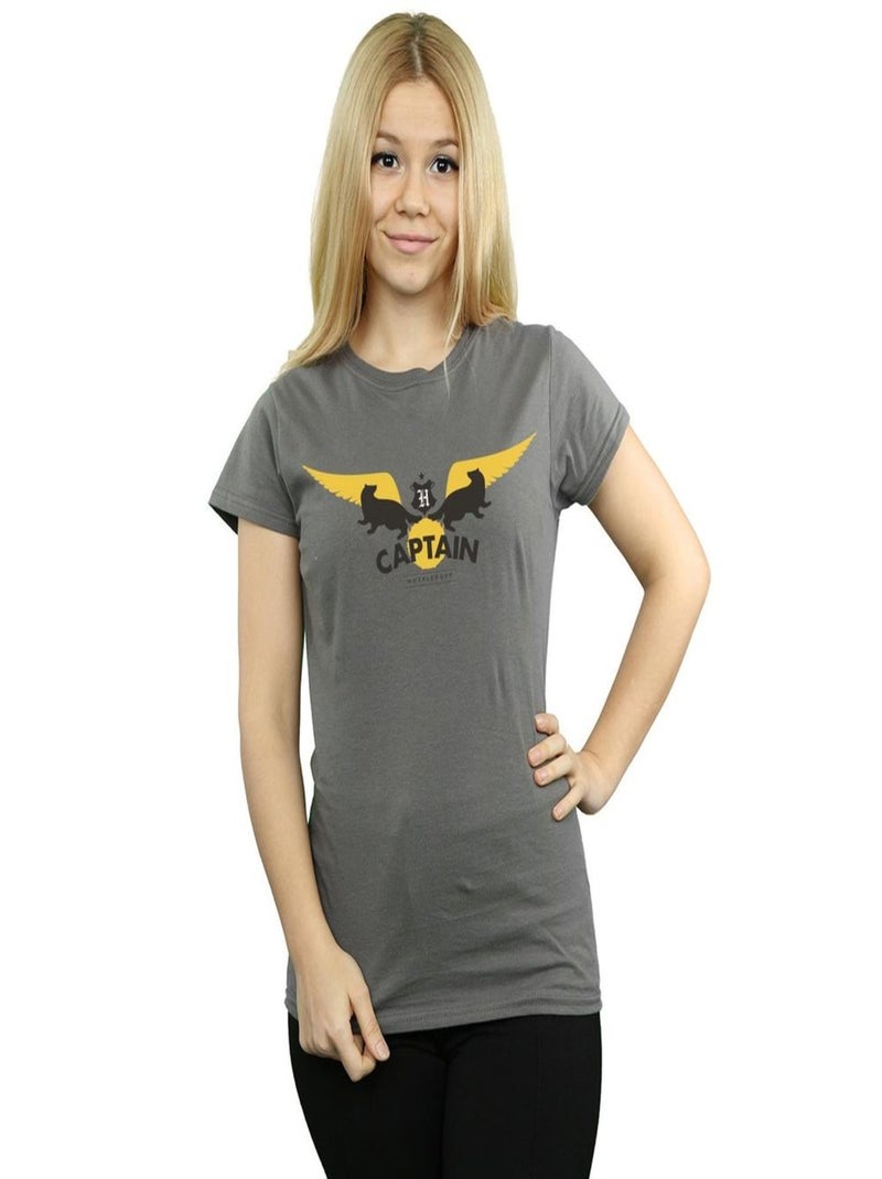Harry Potter - T-shirt HUFFLEPUFF Gris Noir - Kiabi