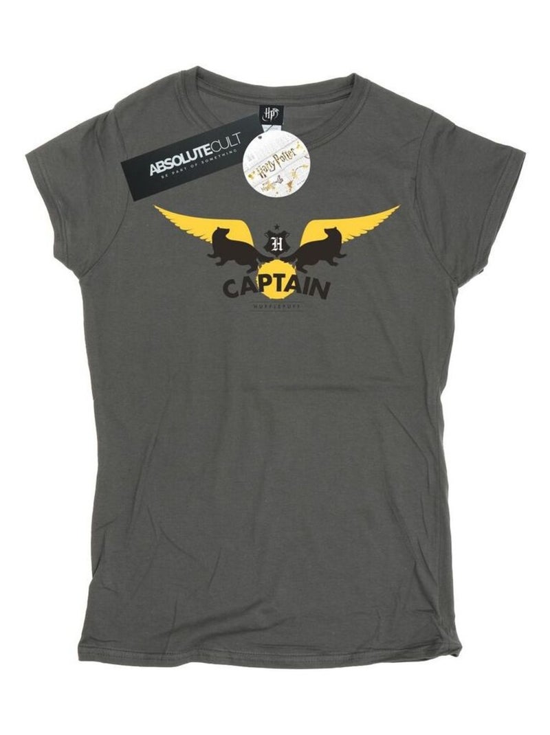 Harry Potter - T-shirt HUFFLEPUFF Gris Noir - Kiabi
