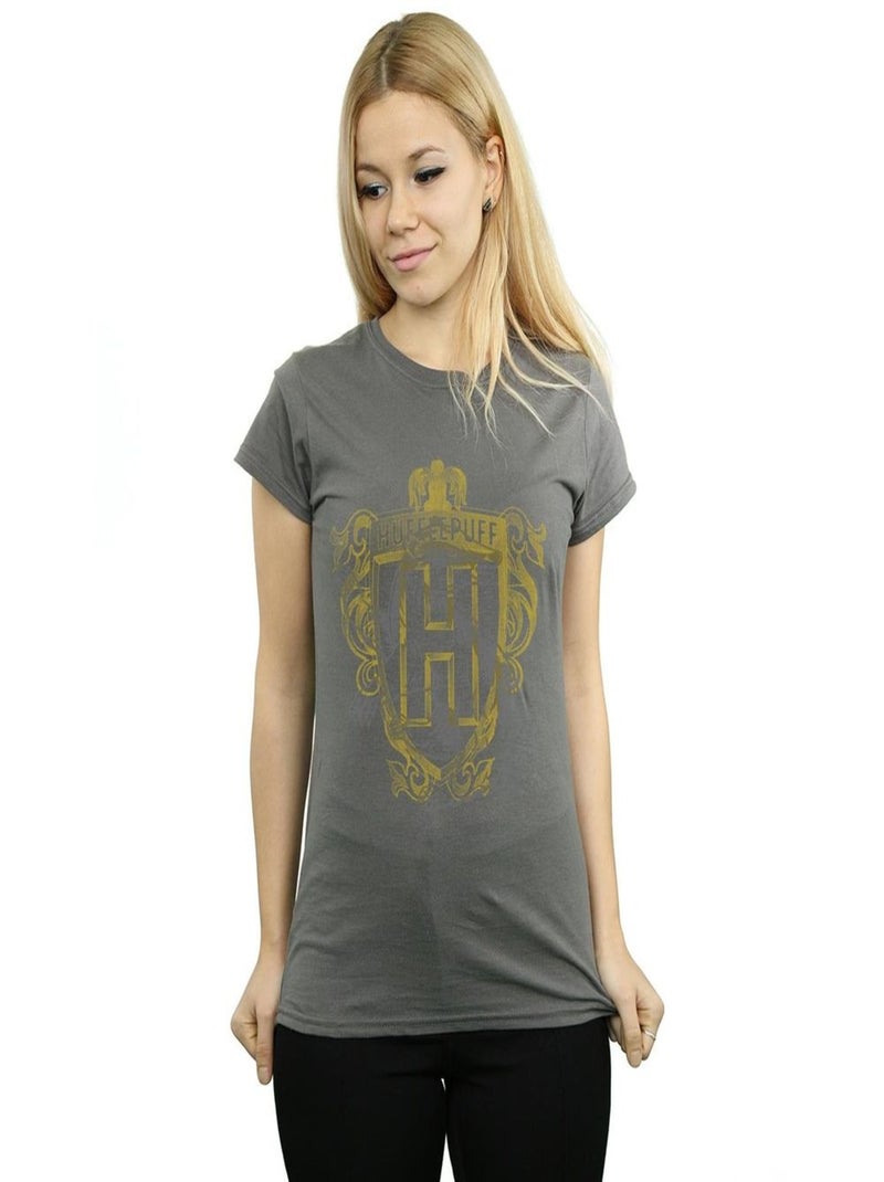 Harry Potter - T-shirt HUFFLEPUFF Gris Noir - Kiabi