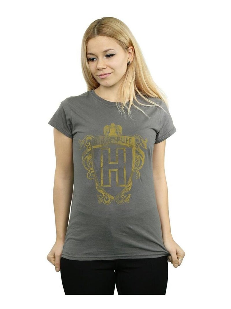 Harry Potter - T-shirt HUFFLEPUFF Gris Noir - Kiabi