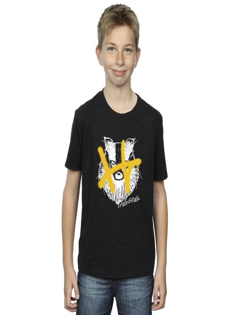 Harry Potter - T-shirt HUFFLEPUFF Noir - Kiabi