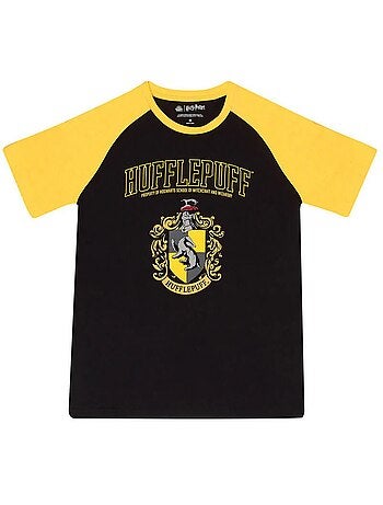 Harry Potter - T-shirt manches raglan motif/style Poufsouffle