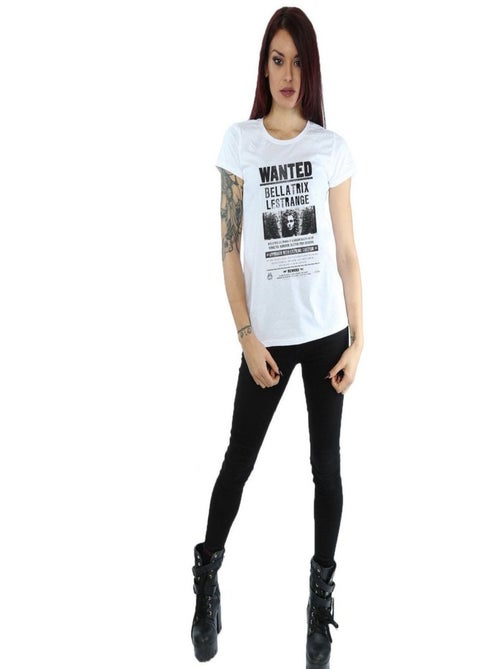 Harry Potter - T-shirt motif Bellatrix Lestrange motif/style poster 'Wanted' (Bellatrix Lestrange) - Kiabi
