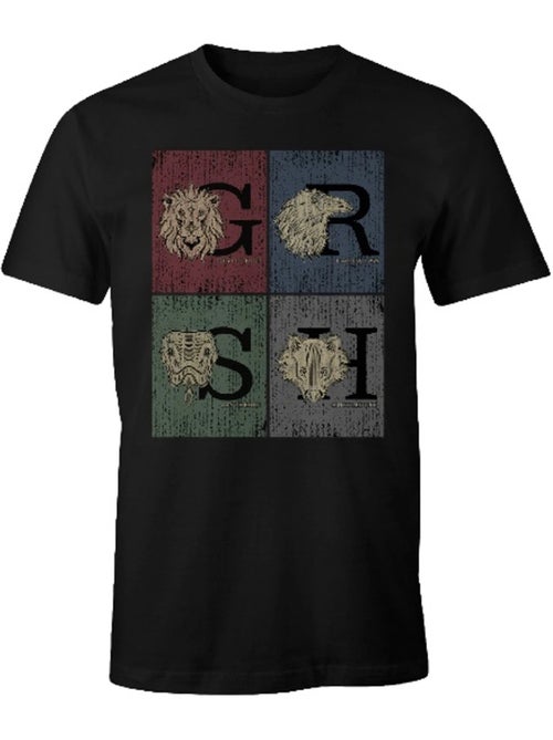 Harry Potter - T-shirt motif/style Grunge HOGWARTS - Kiabi