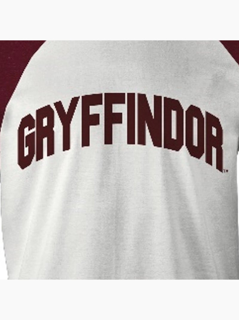 Harry Potter - T-shirt motif/style Gryffondor Blanc/Rouge - Kiabi