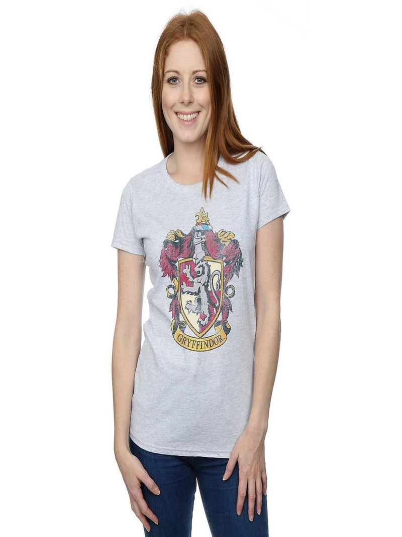 Harry Potter - T-shirt motif/style Gryffondor Gris chiné - Kiabi