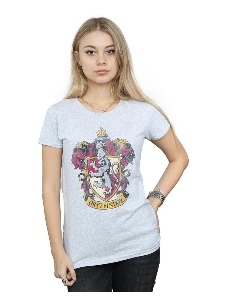 Harry Potter - T-shirt motif/style Gryffondor Gris chiné - Kiabi