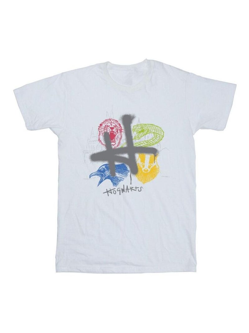 Harry Potter - T-shirt motif/style H à la bombe et emblème Blanc - Kiabi