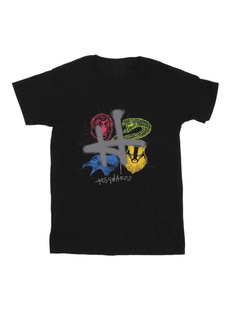 Harry Potter - T-shirt motif/style H à la bombe et emblème Noir - Kiabi
