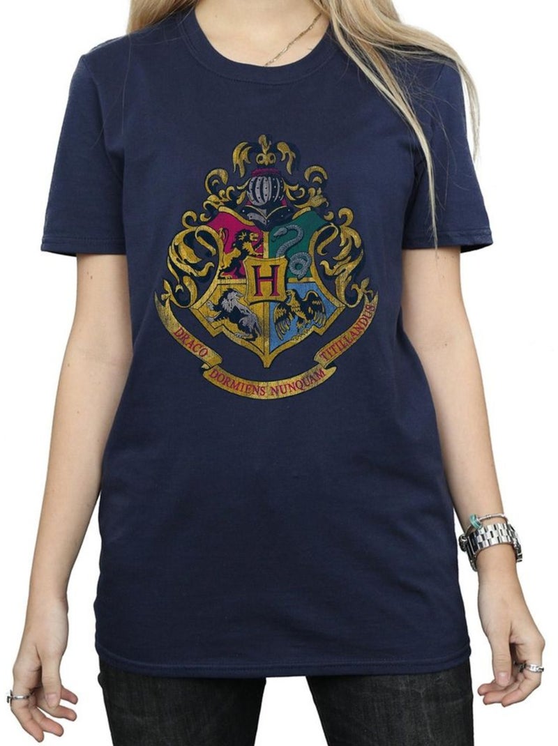 Harry Potter - T-shirt motif/style maisons de Poudlard Bleu marine - Kiabi