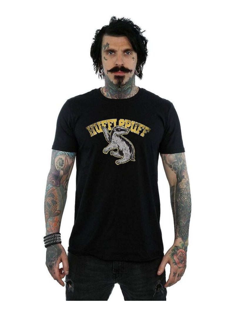 Harry Potter - T-shirt motif/style Poufsouffle Noir - Kiabi