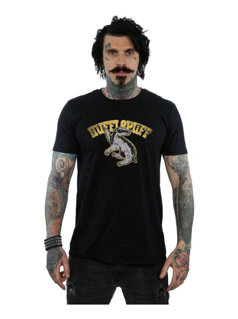 Harry Potter - T-shirt motif/style Poufsouffle Noir - Kiabi