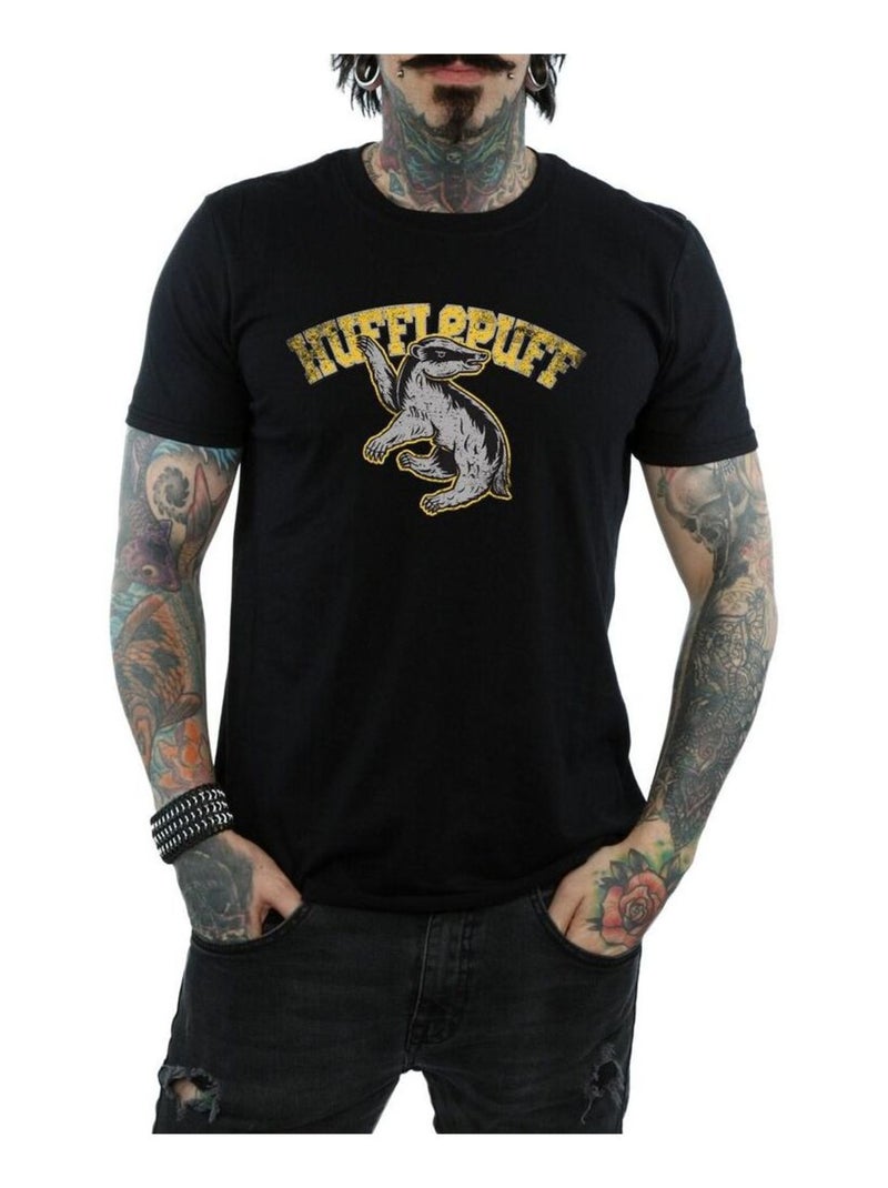 Harry Potter - T-shirt motif/style Poufsouffle Noir - Kiabi