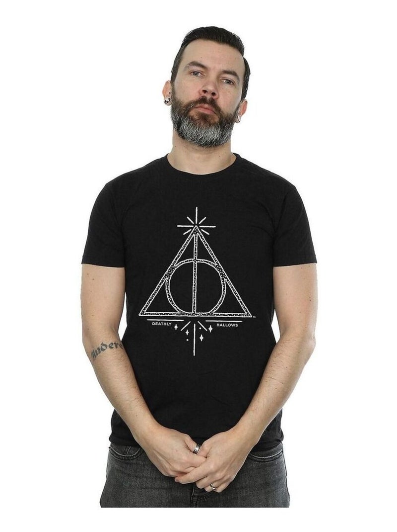 Harry Potter - T-shirt motif/style reliques de la mort Noir - Kiabi