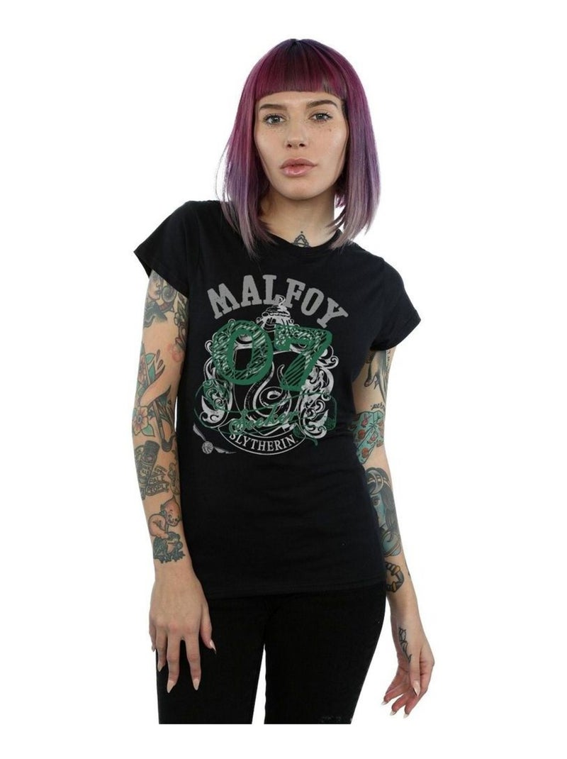 Harry Potter - T-shirt motif/style Serpentard MALFOY Noir - Kiabi