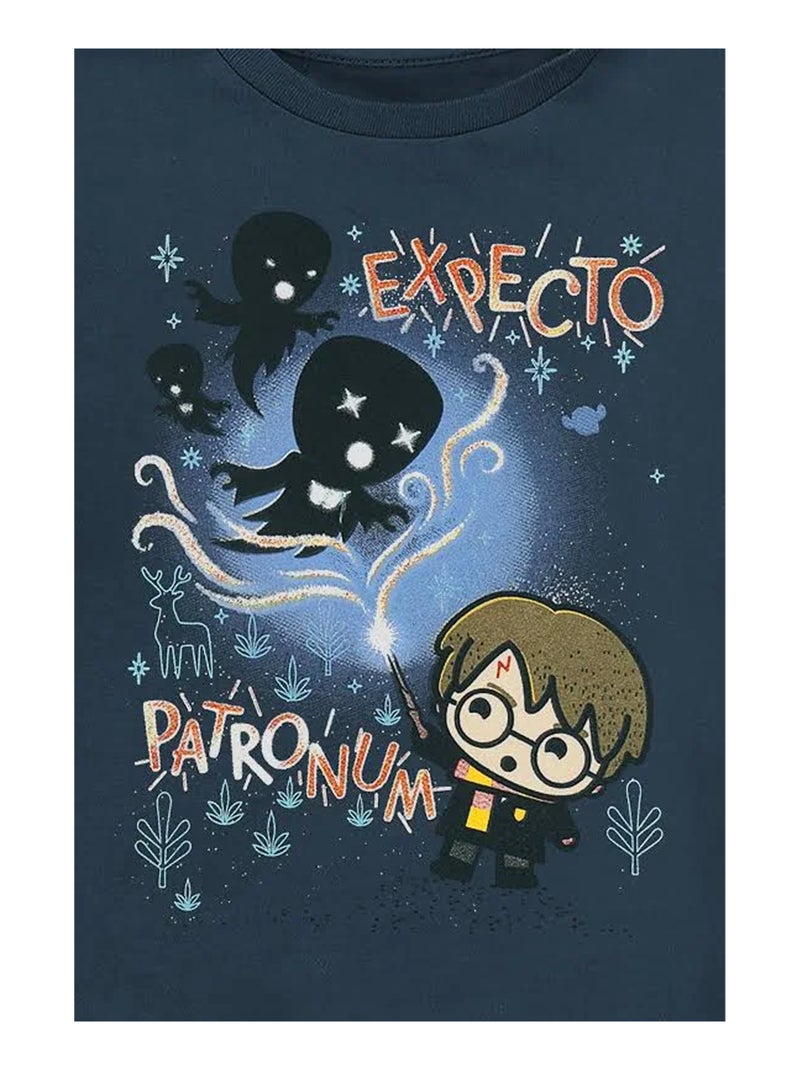 Harry Potter - T-shirt motif/style Spero Patronum Bleu marine - Kiabi
