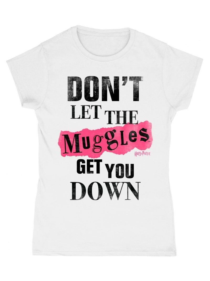 Harry Potter - T-shirt MUGGLES CLIPPINGS Blanc Noir - Kiabi