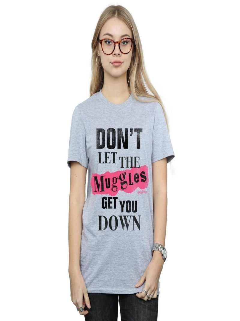 Harry Potter - T-shirt MUGGLES Gris chiné - Kiabi
