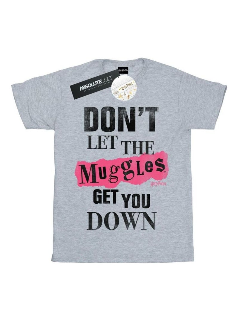 Harry Potter - T-shirt MUGGLES Gris chiné - Kiabi