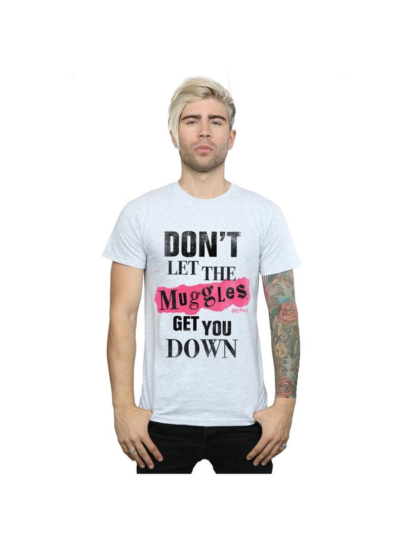 Harry Potter - T-shirt MUGGLES Gris chiné - Kiabi