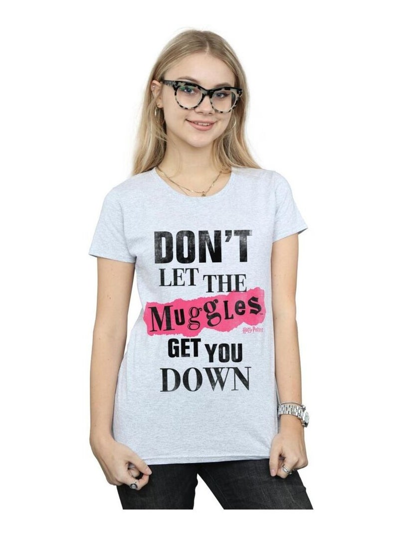 Harry Potter - T-shirt MUGGLES Gris chiné - Kiabi