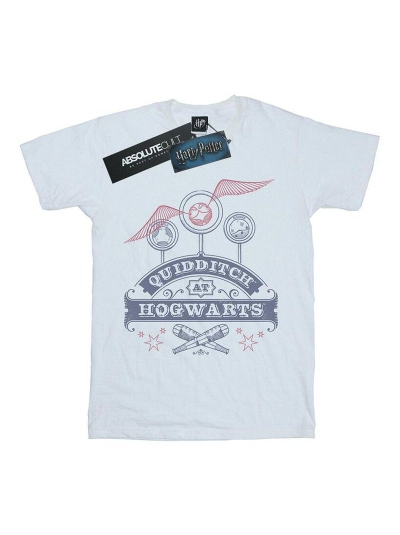Harry Potter - T-shirt QUIDDITCH AT HOGWARTS Blanc - Kiabi