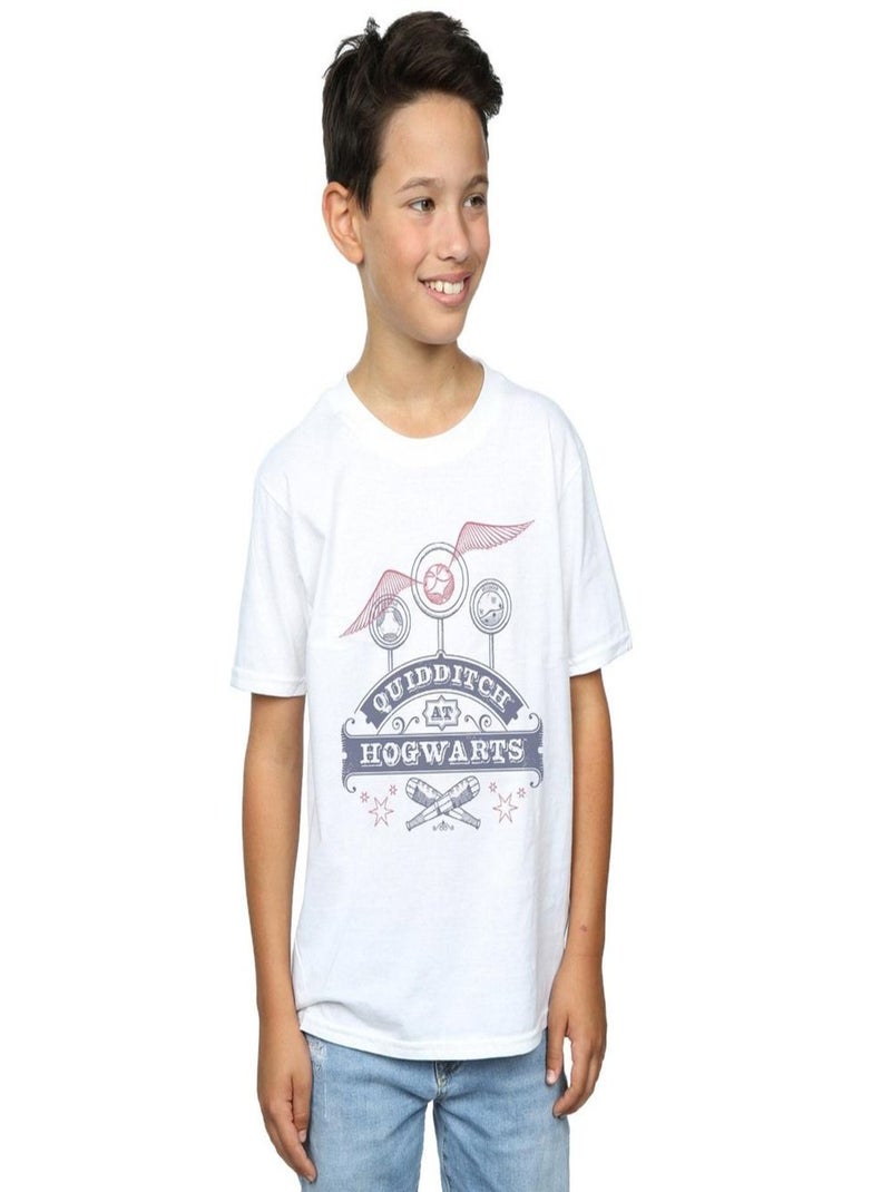 Harry Potter - T-shirt QUIDDITCH AT HOGWARTS Blanc - Kiabi