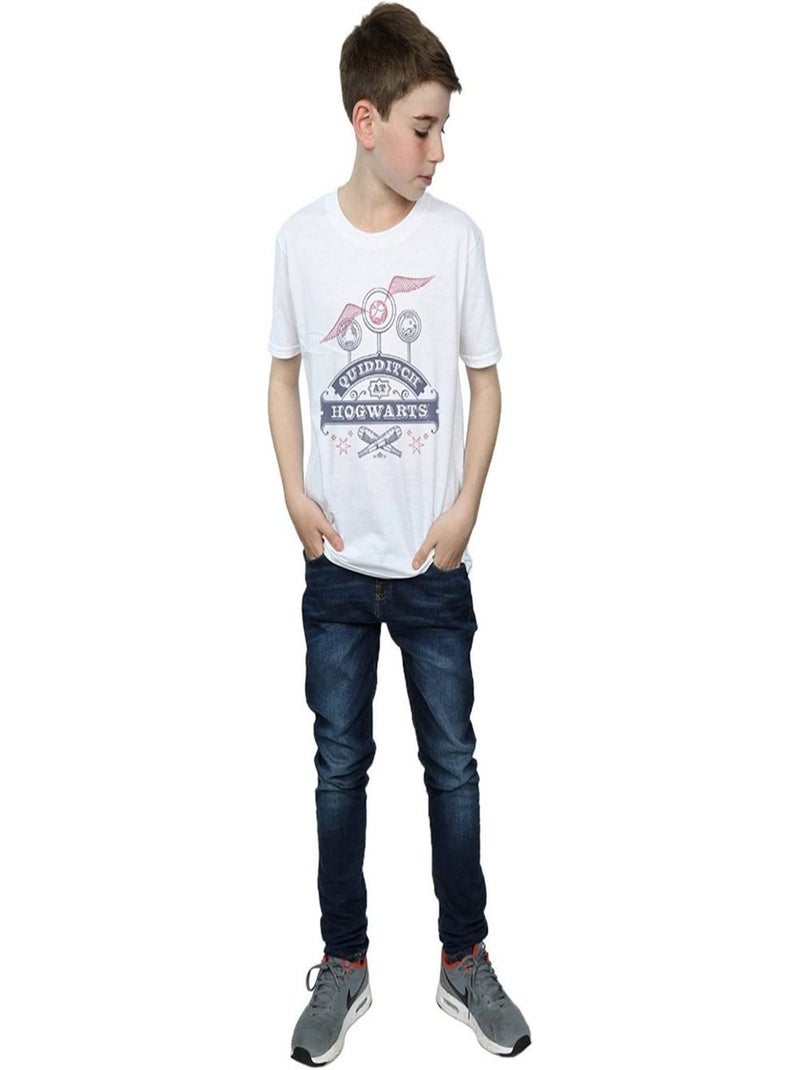 Harry Potter - T-shirt QUIDDITCH AT HOGWARTS Blanc - Kiabi