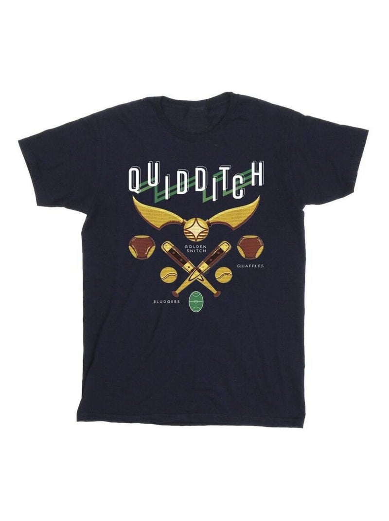 Harry Potter - T-shirt QUIDDITCH BLUDGERS QUAFFLES Bleu marine - Kiabi