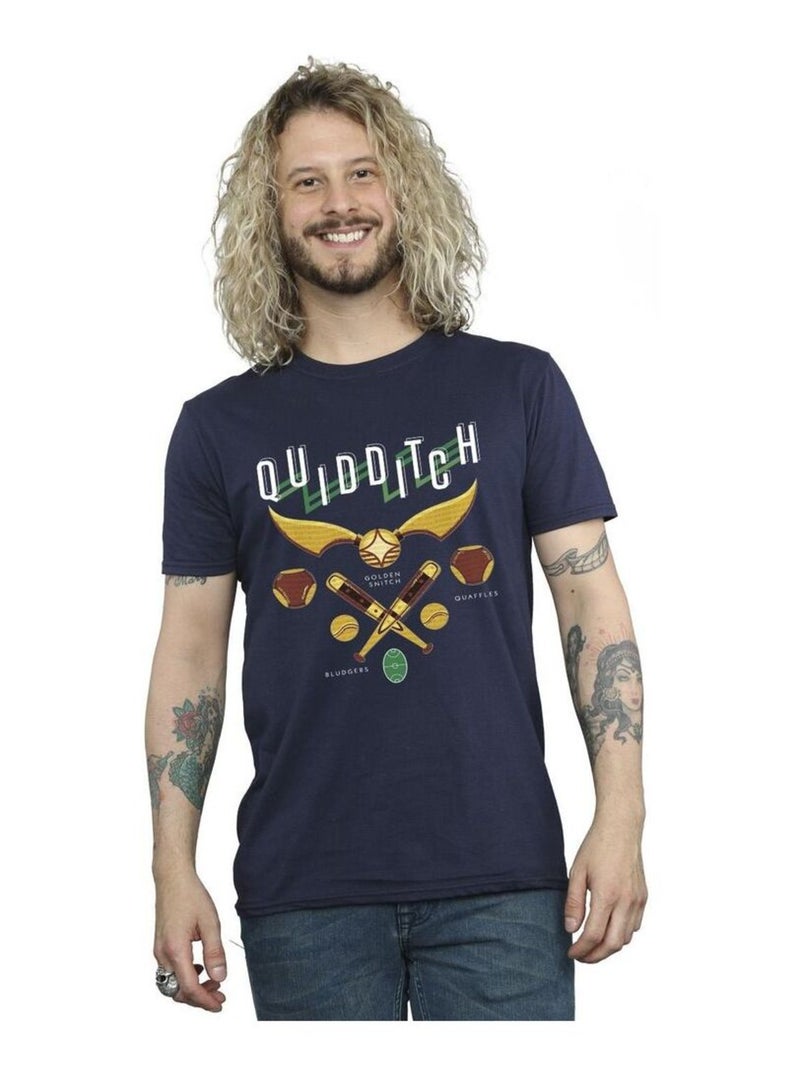 Harry Potter - T-shirt QUIDDITCH BLUDGERS QUAFFLES Bleu marine - Kiabi