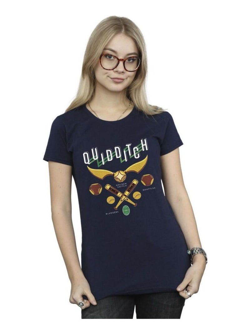 Harry Potter - T-shirt QUIDDITCH BLUDGERS QUAFFLES Bleu marine - Kiabi