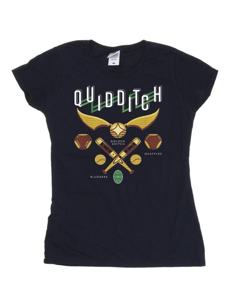 Harry Potter - T-shirt QUIDDITCH BLUDGERS QUAFFLES Bleu marine - Kiabi