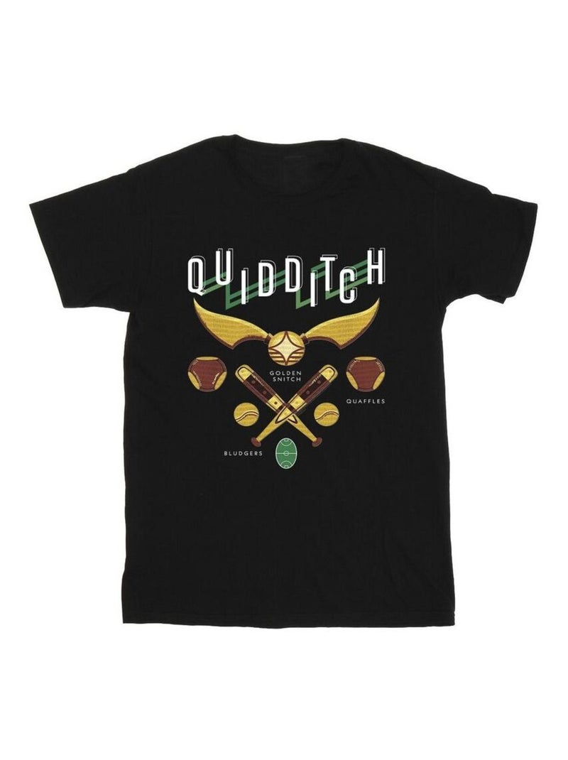Harry Potter - T-shirt QUIDDITCH BLUDGERS QUAFFLES Noir - Kiabi