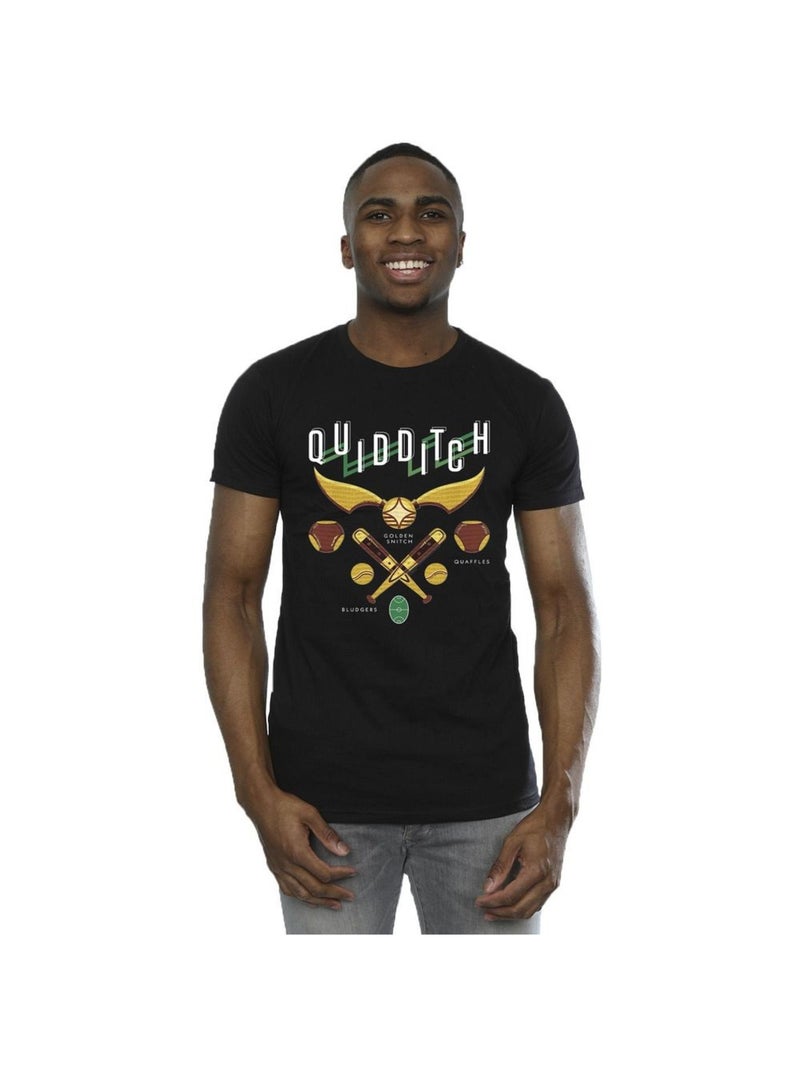 Harry Potter - T-shirt QUIDDITCH BLUDGERS QUAFFLES Noir - Kiabi
