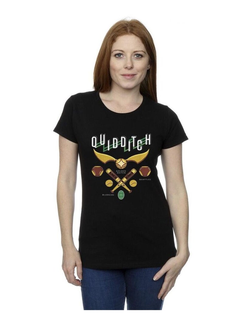 Harry Potter - T-shirt QUIDDITCH BLUDGERS QUAFFLES Noir - Kiabi
