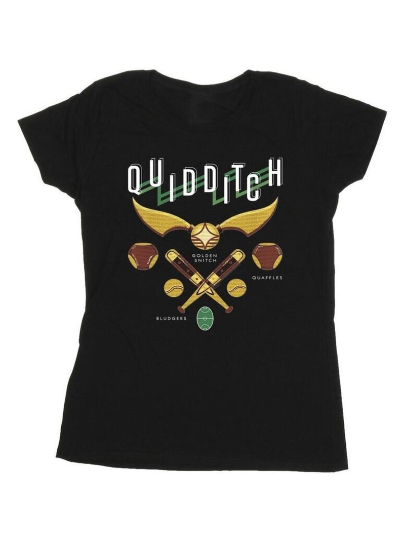 Harry Potter - T-shirt QUIDDITCH BLUDGERS QUAFFLES Noir - Kiabi