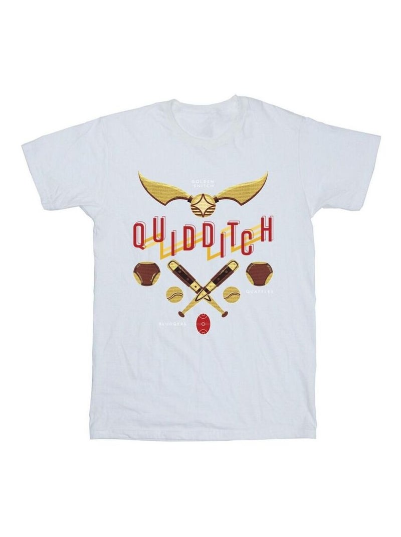 Harry Potter - T-shirt QUIDDITCH GOLDEN SNITCH Blanc - Kiabi