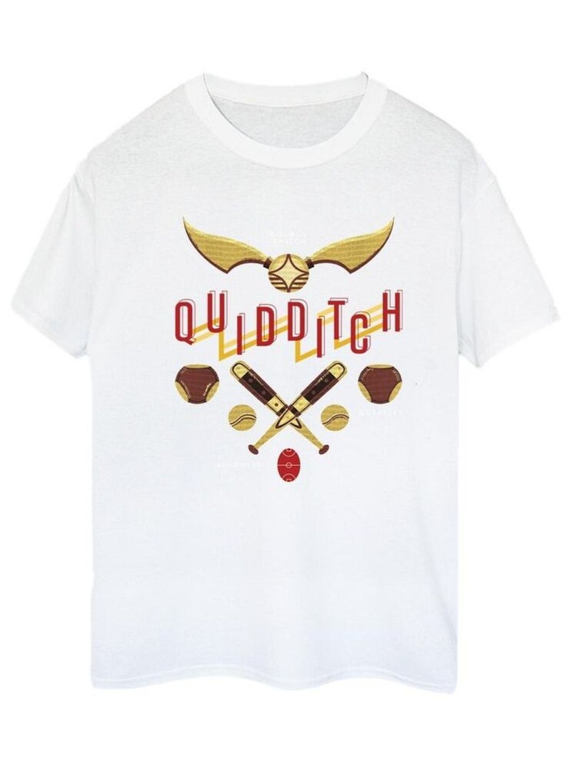 Harry Potter - T-shirt QUIDDITCH GOLDEN SNITCH Blanc - Kiabi