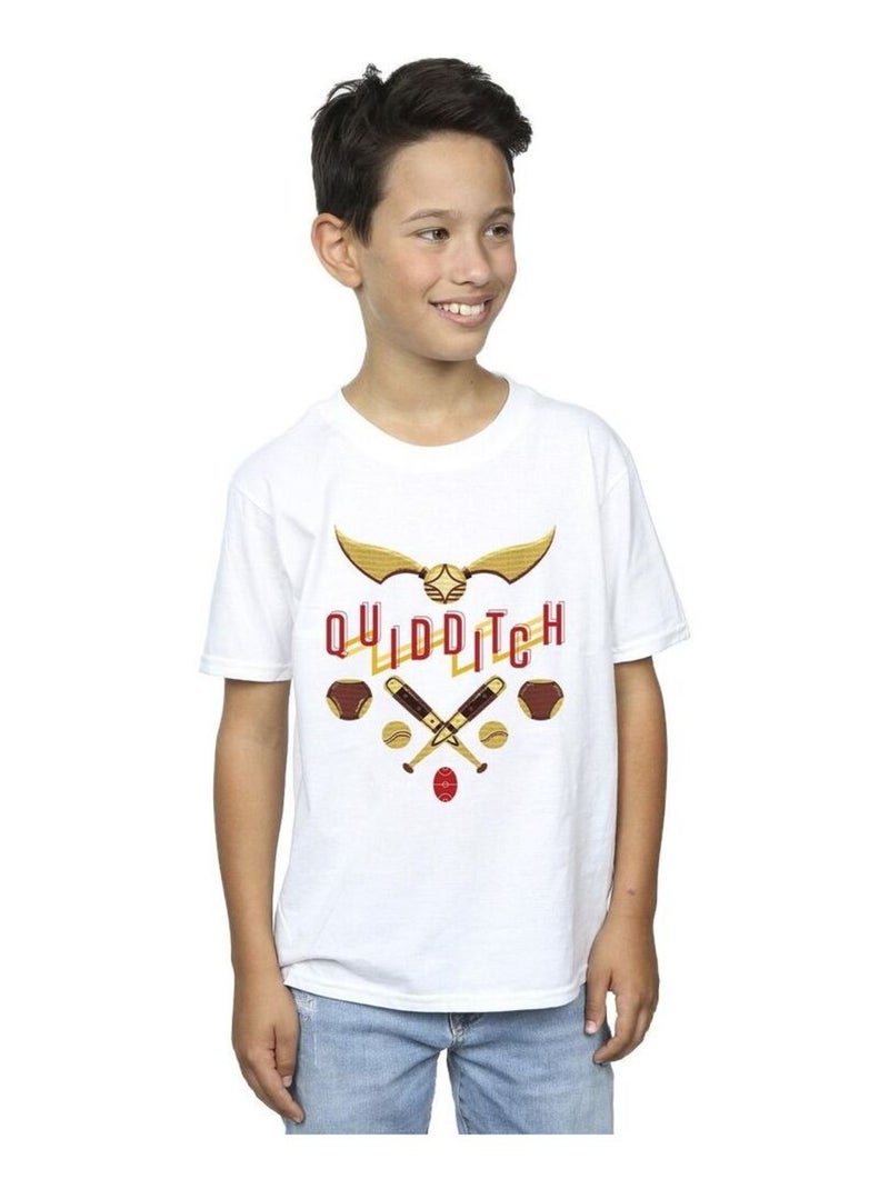 Harry Potter - T-shirt QUIDDITCH GOLDEN SNITCH Blanc - Kiabi