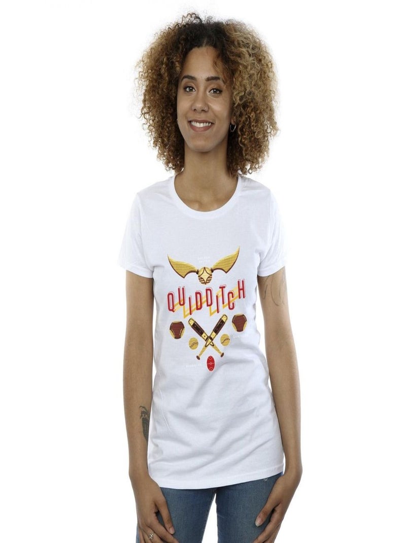 Harry Potter - T-shirt QUIDDITCH GOLDEN SNITCH Blanc - Kiabi