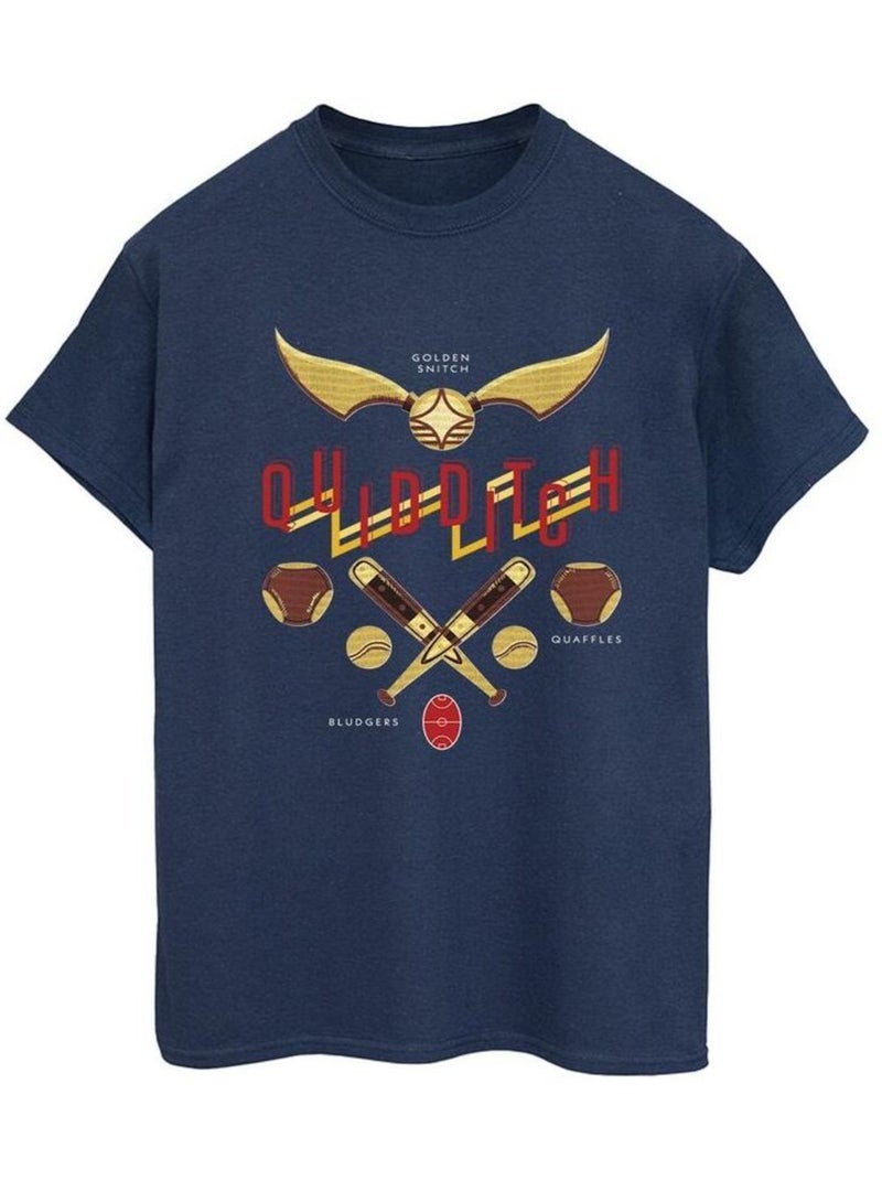 Harry Potter - T-shirt QUIDDITCH GOLDEN SNITCH Bleu marine - Kiabi