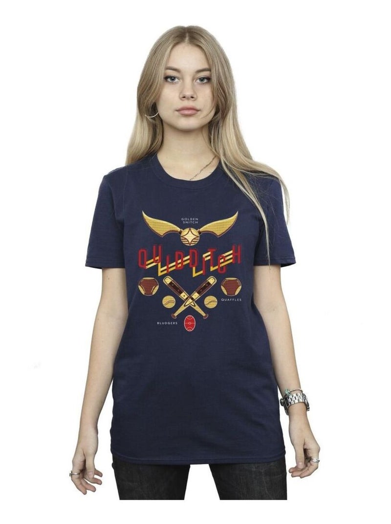 Harry Potter - T-shirt QUIDDITCH GOLDEN SNITCH Bleu marine - Kiabi