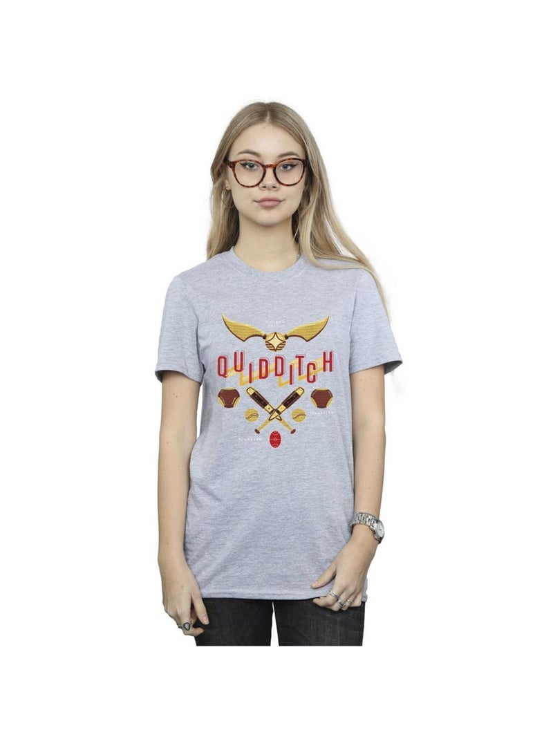 Harry Potter - T-shirt QUIDDITCH GOLDEN SNITCH Gris chiné - Kiabi
