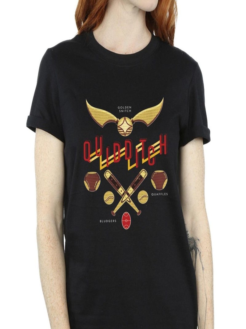 Harry Potter - T-shirt QUIDDITCH GOLDEN SNITCH Noir - Kiabi