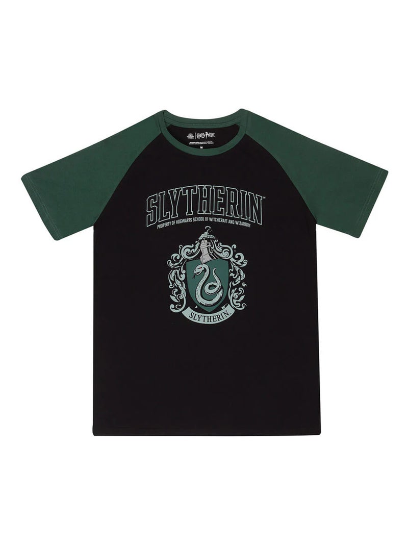 Harry Potter - T-shirt Raglan SLYTHERIN Noir - Kiabi