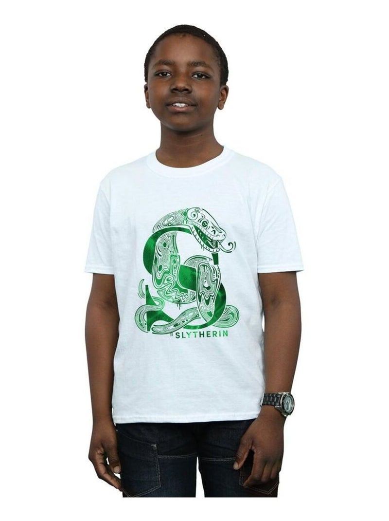 Harry Potter - T-shirt SLYTHERIN Blanc - Kiabi