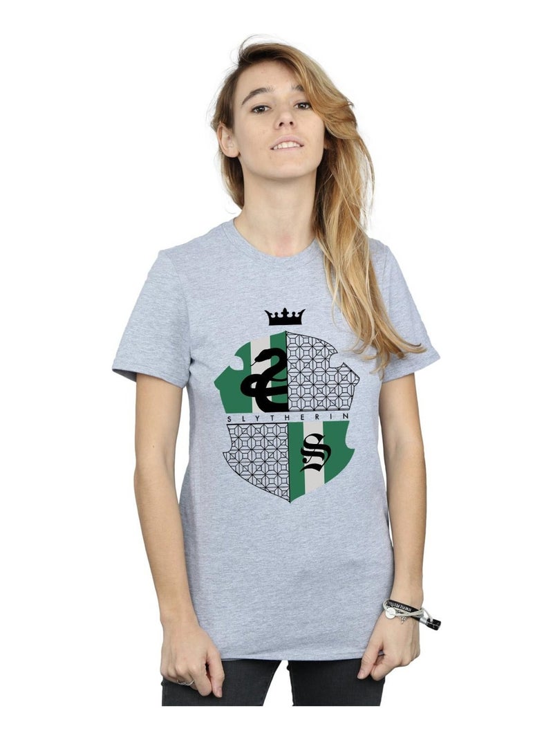 Harry Potter - T-shirt SLYTHERIN Gris chiné - Kiabi