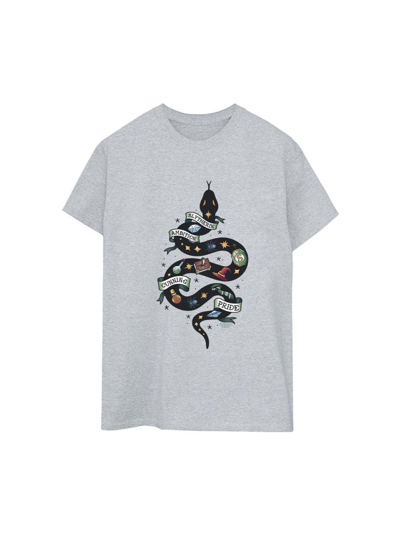 Harry Potter - T-shirt SLYTHERIN Gris chiné - Kiabi